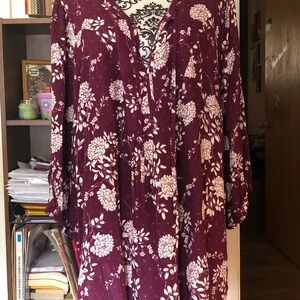 Floral Burgundy Blouse